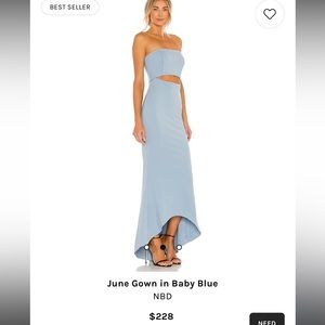 Revolve NBD June Gown in Baby Blue - Size XS